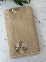 Kota  checks saree with embroidery - MS7679 Beige