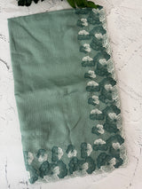 Silky kota saree with embriodery borders MS16372 JadeGreen
