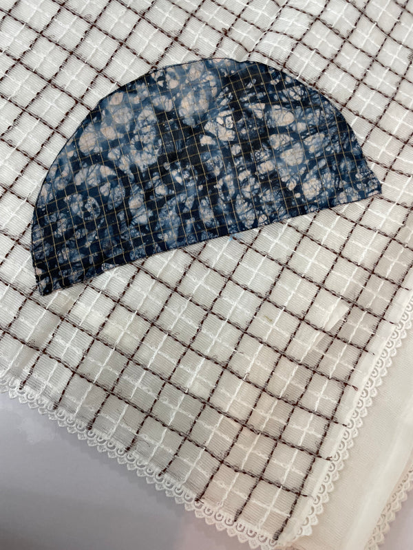 Plain Supernet saree with kanta work on pallu MCJ5123- White