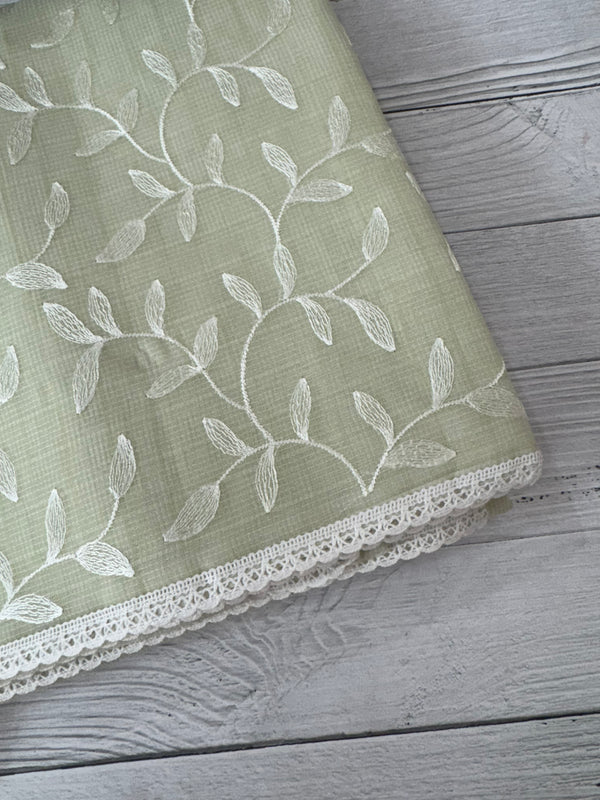 Kota embriodery saree MS1455 Pastel Green