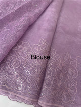 Glass Organza saree with thread work - MCW889