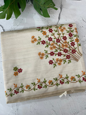 Blended semi tussar silk saree with embroidery MSJ679(3)