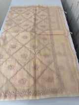 Premium Kota checks saree with Chikankari work  MSH241 PastelPeach