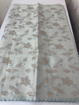 Viscose Organza saree with applique work-MSH238 Ash