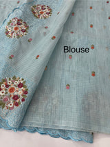 Soft kota silk saree with embroidery MSS678 - PastelBlue