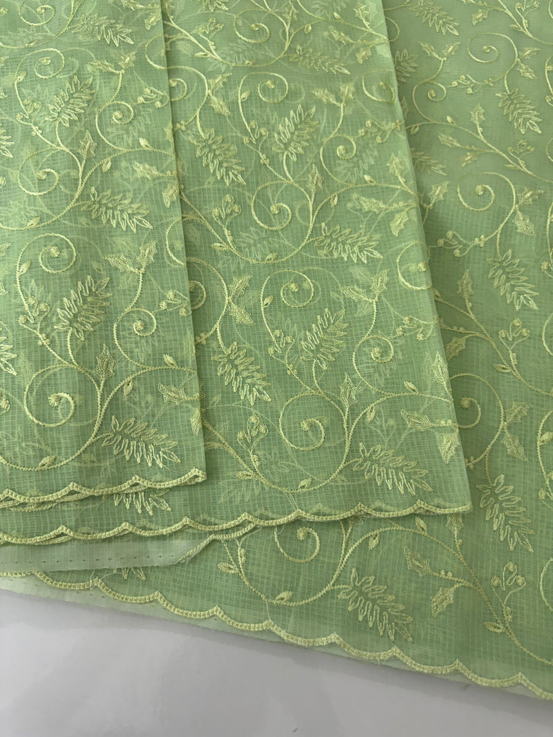 NetKota thread work saree MSH106 - Pastel PistaGreen