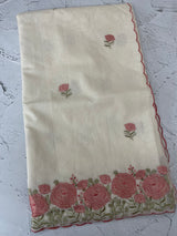 Mul chanderi embriodery saree with scalloped borders MSH176