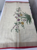 Tissue linen saree with blouse MS14462 (4)