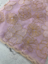 Semi organza saree with thread work - MSH910 Lavender