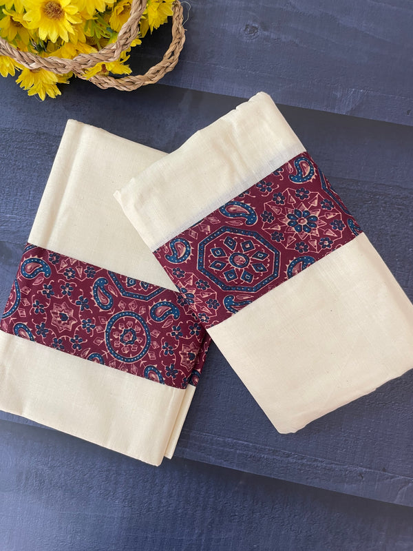 Single SETMUND with blouse - Ajrakh prints