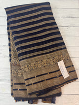 Semi banarasi Khaddi Georgette saree - MS1499- DarkBlue