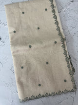 Chanderi Tissue silk saree with scalloped borders - MNM222 (thin lines)