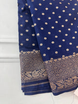 Semi Banarasi Georgette saree MBS2196 DARK BLUE