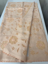 Soft Pashmina saree with organza Applique work MSH253