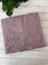 Moonga checks saree with Applique work borders  MSH149 (2)- Dusky Lavender