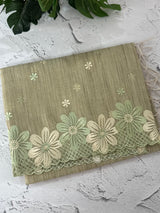 Soft Tissue kota embroidery saree MSK4660 - DuskyGreen