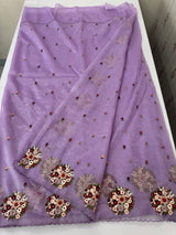 Glass tissue organza saree with embroidery MSF130