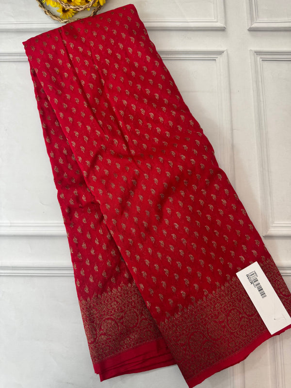 Banarasi viscose Georgette saree MKGS612- Red