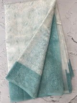 Ombre Kota Supernet saree with cross  embroidery MS1445