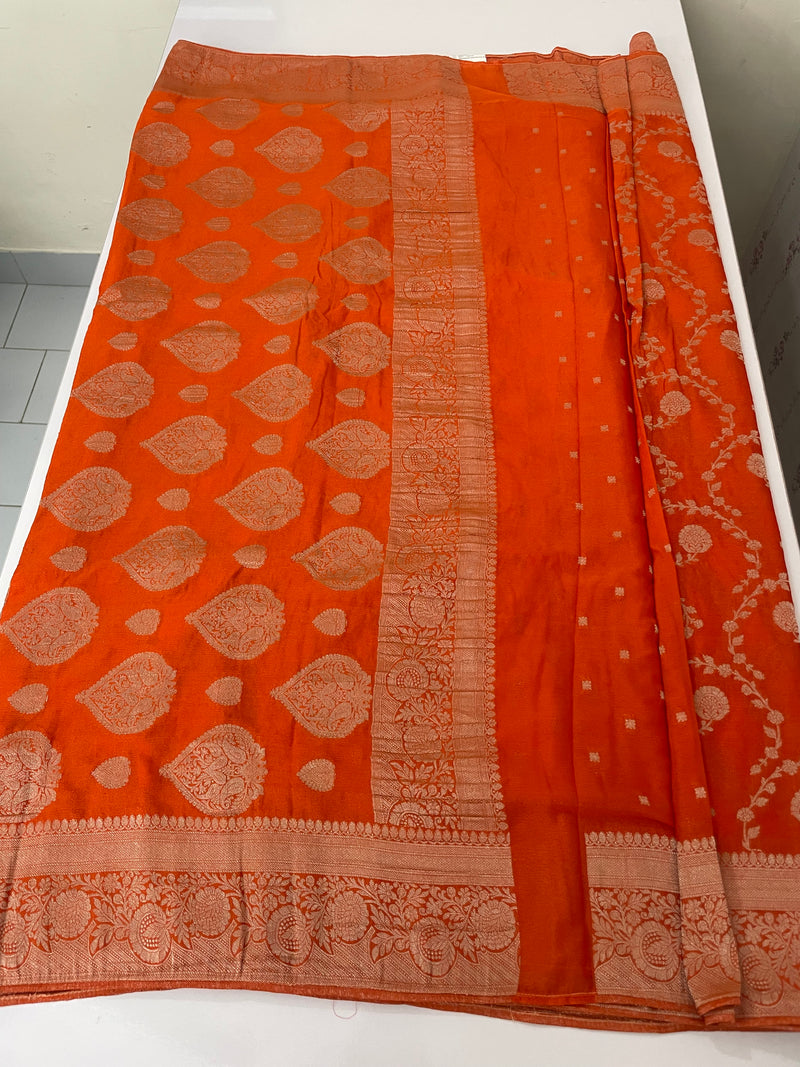 Semi Banarasi Georgette saree MKGS721