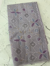 Moonga checks saree with prints and embroidery MSH154- DuskyLavender