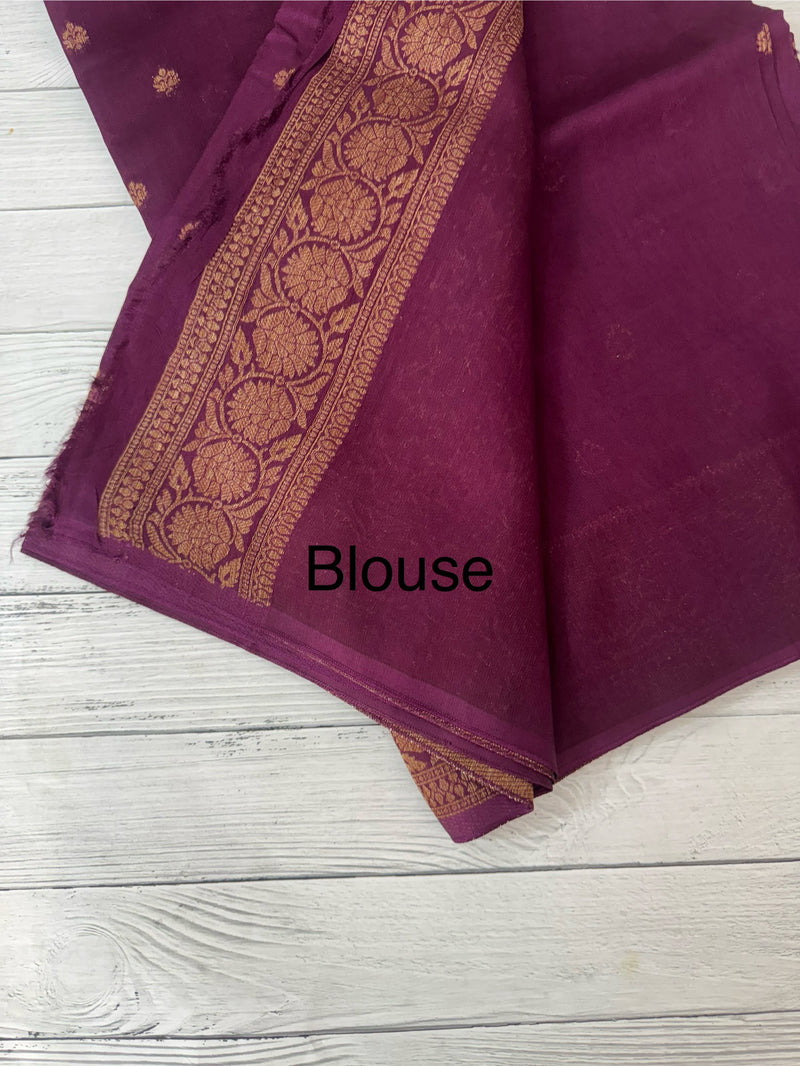 Banarasi Tussar Georgette Saree- MS44376 Wine