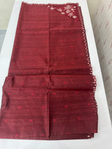 Cutwork Semi tussar saree MTSS674 DarkMaroon
