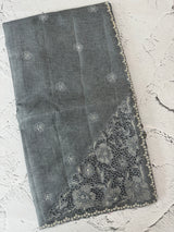 Soft crepe tussar silk saree with embroidery and cutwork on pallu MSH207 Grey