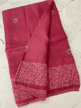 Kota checks embriodery saree MS7689 DarkPink