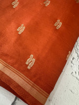 Soft Gachi silk saree with zari weaving MGH76 - RustOrange