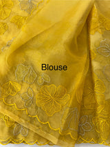 Soft Organza saree with silver zari & thread work - MSH910 Yellow