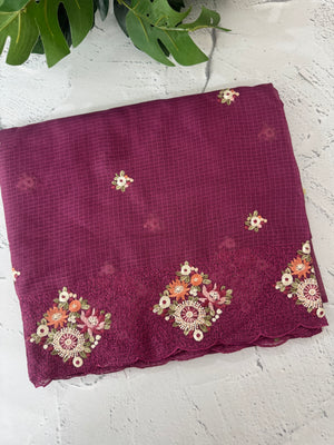 Silky kota saree with embriodery MS9087