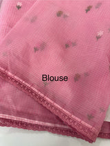 Kota checks saree with embroidery MS7679(1) Pink