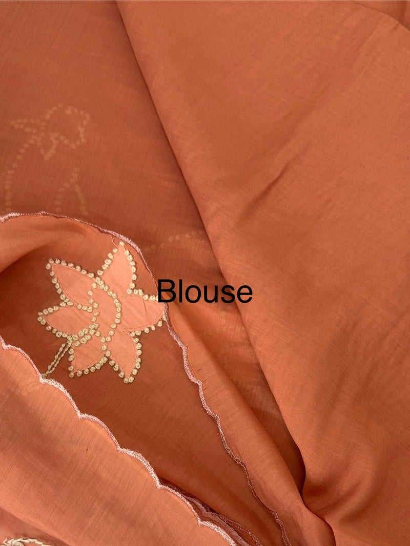 Malai chanderi knot and kanta embriodery saree  MS5556