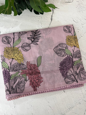 Malai chanderi saree with thread work MSM4567