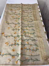 Kanta Handstitched Blended tussar silk saree MS15844