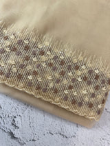 Organza saree with embroidery borders - MSH907 Ivory