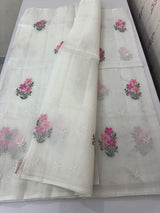 Lightweight NetKota saree with cross stitch embroidery MS6868