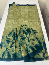 Pure printed tussar silk saree with blouse- MTSB7