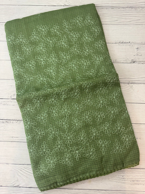 Soft kota checks saree with embroidery SDJCS21