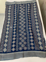 Semi modal silk saree with mirror work - MMB501 DarkBlue