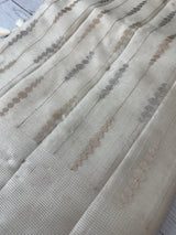 Blended tussar saree with embriodery - MS8665 Cream