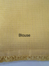 Kota checks saree with embroidery MS7679- Yellow