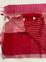 Checks semi Linen Saree MS8654