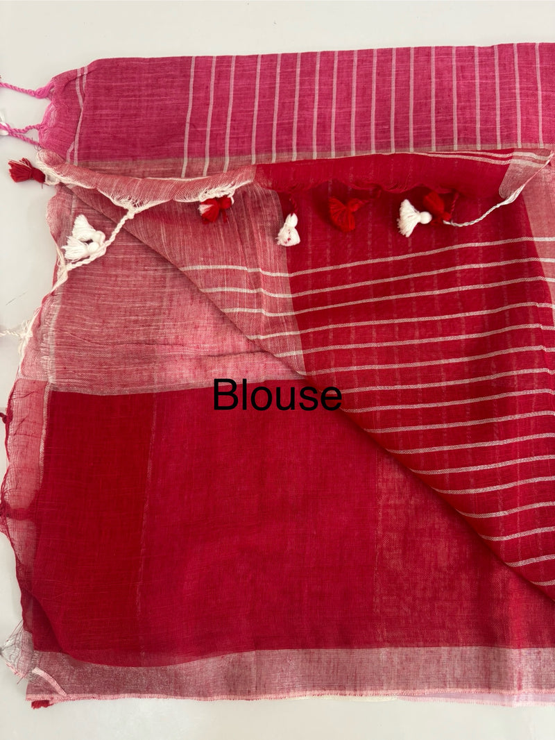 Checks semi Linen Saree MS8654