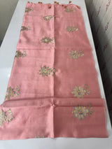 Tussar finish soft silk saree with thread embroidery MTS568 PeachPink