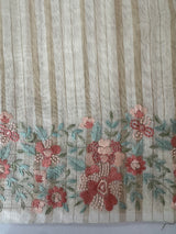 Mul chanderi saree with embriodery & zari lines MSH275
