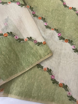 Soft Jute tissue saree with embroidery MJT671