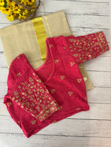 Stretchable Readymade blouse with sequence work- MSBL