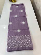 Kota checks saree with embroidery SVTS31 Lavender